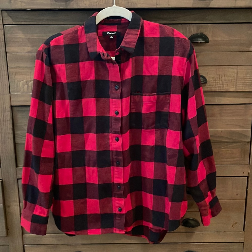 Madewell Buffalo Plaid Flannel Shirt Sz L